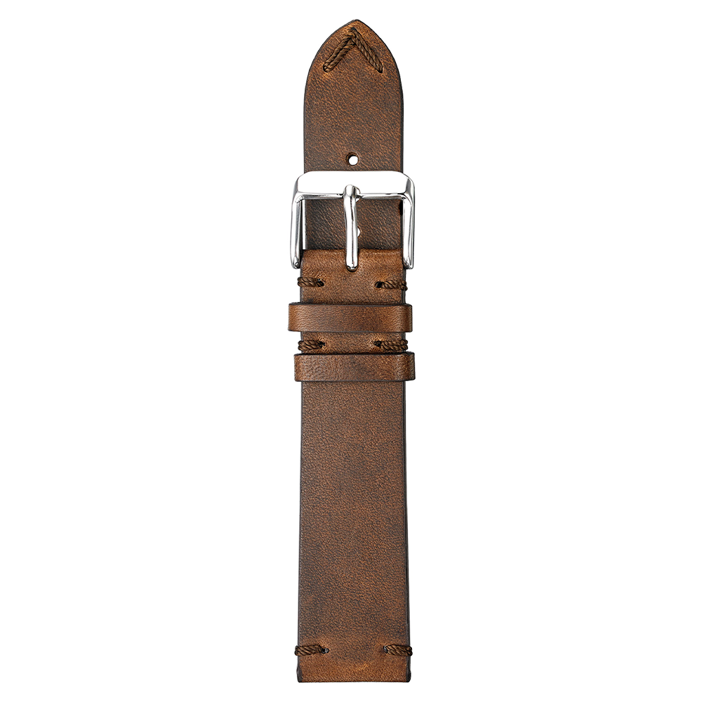 Vintage Leather Watchband with Matching Detail Stitch
