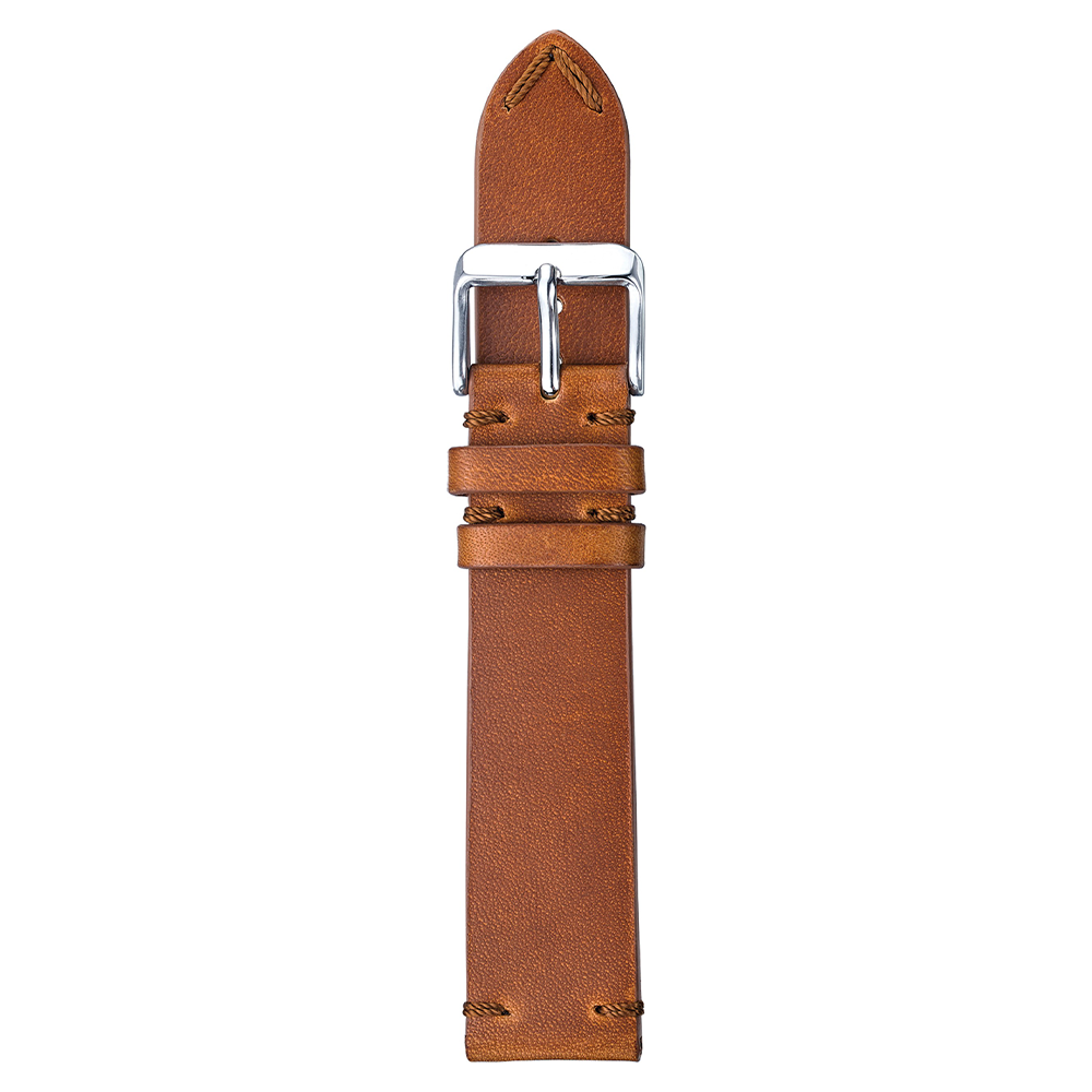 Vintage Leather Watchband with Matching Detail Stitch
