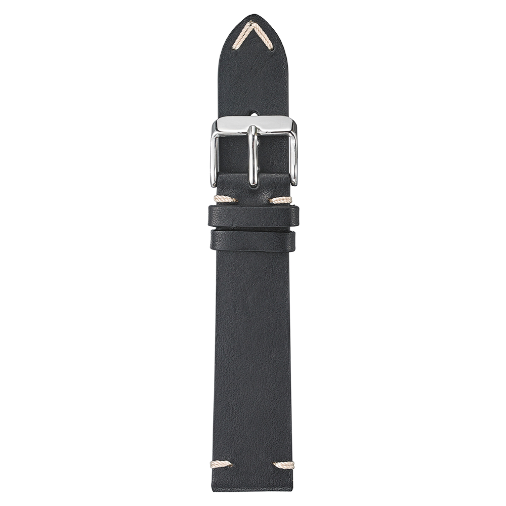 Vintage Leather Watchband with Detail Stitch