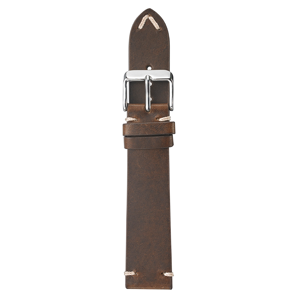 Vintage Leather Watchband with Detail Stitch