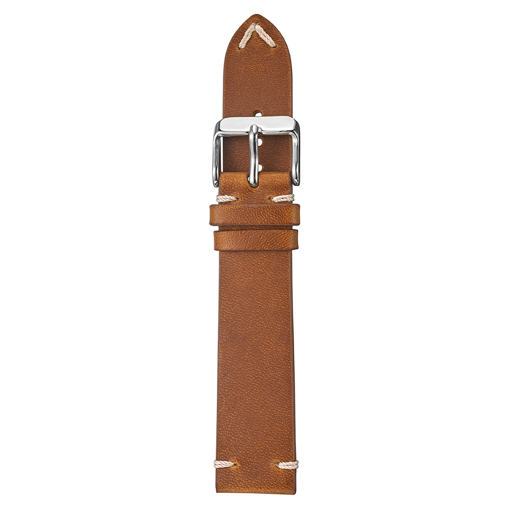 Vintage Leather Watchband with Detail Stitch